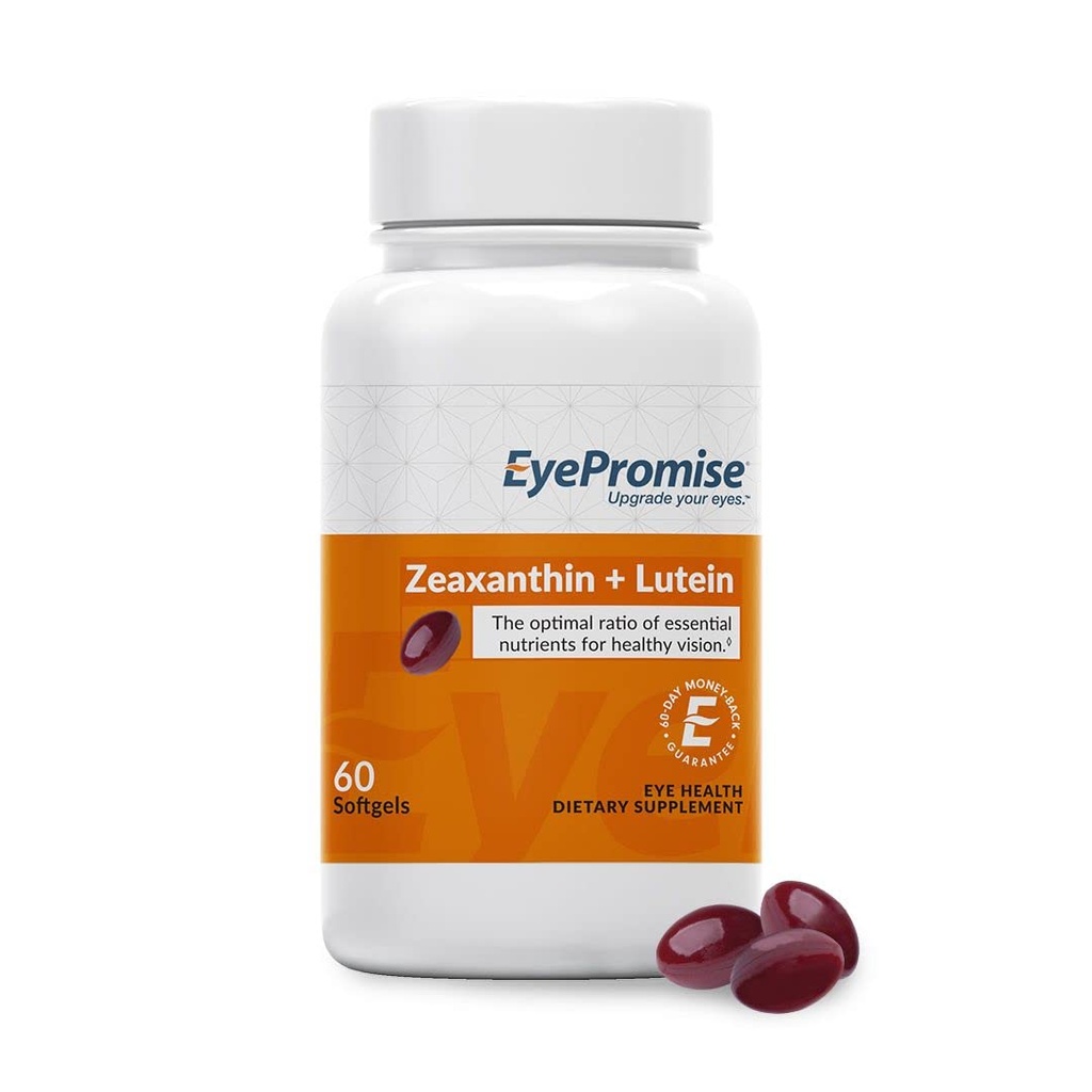 Øjenlove Zeaxanthin + Lutein Eye Vitamin - 60 Softels Kapsler Lavet med naturlige ingredienser til kost herunder Gluten fri og vegetar - Beskyt & Forbedre dit øje sundhed helt