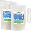 XPRS Nutra Gelatin Size 2 Separated Capsules - 1000 Count Empty Capsules Separated in Bags - Size 2 Clear Gelatin Empty Pills for DIY Supplement Filling