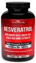Resveratrol Supplement - 1400mg ekstra styrke Formel med Grape Seed Extract, Green Tea Extract, Red Wine Extract - 60 Veggie Kapsler