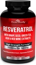 Resveratrol Supplement - 1400mg ekstra styrke Formel med Grape Seed Extract, Green Tea Extract, Red Wine Extract - 60 Veggie Kapsler