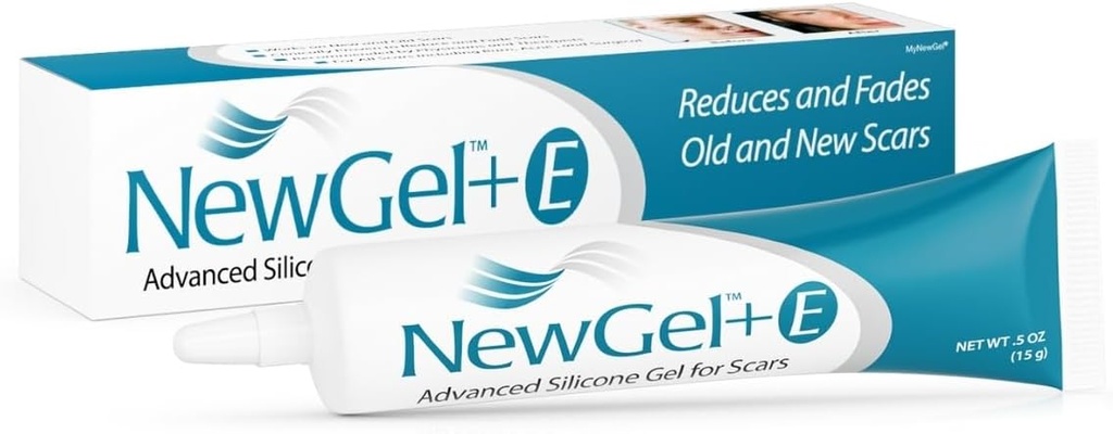 Avanceret højpotens Silicone Scar Gel med E-vitamin til gamle, nye biler, Kirurgi, Keloider, Burns, og facial Blemish Scars, NewGel Plus af MyNewGel (15 Bedste) - 0,50 oz