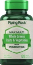 Piping Rock Fruits and Veggies Supplements 124; 120 Caplets ttesmå 124; Frugt og Grøntsager Blend med Probiotika • 124; Max Multi Vitamin • 124; Non- GMO, Gluten Free