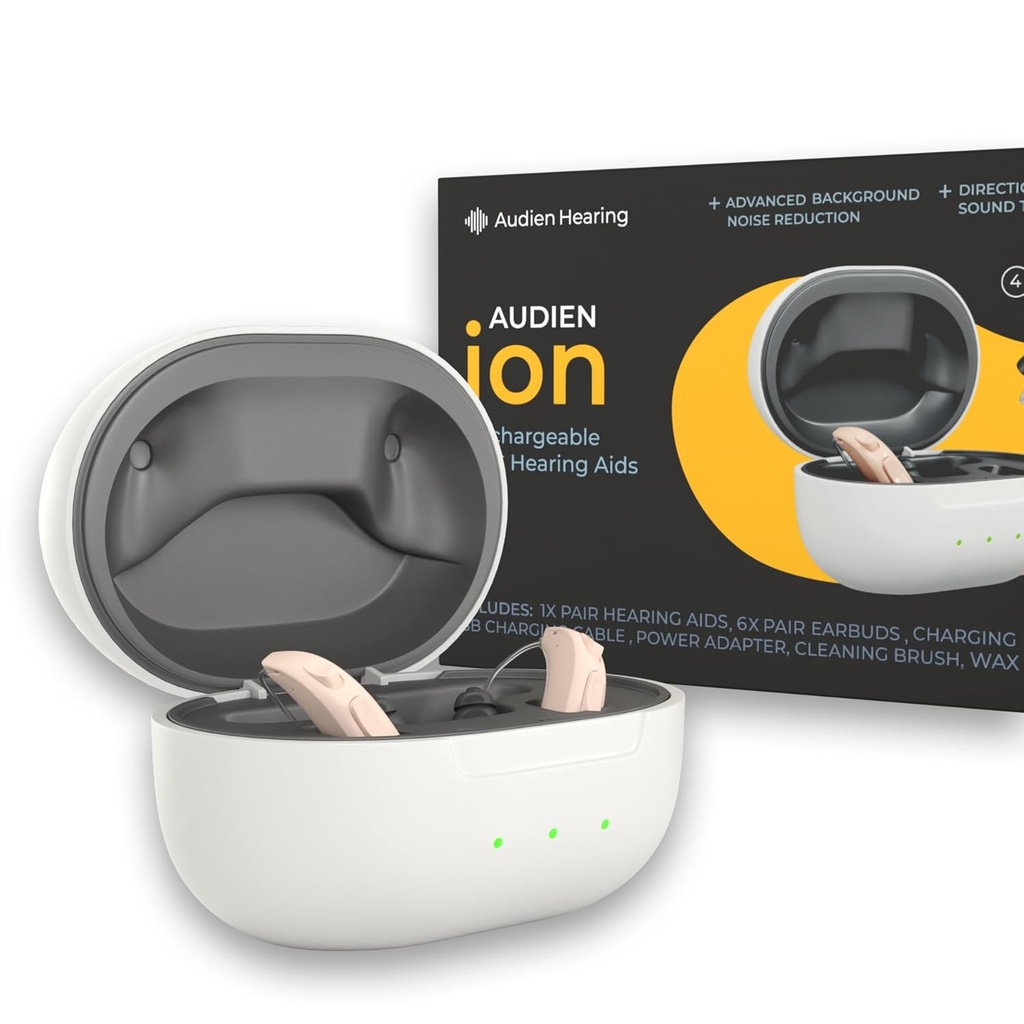 Audiens hørelse ION Trådløs genopfyldelig OTC-hørestøtte, Premium Comfort Design & næsten usynlig