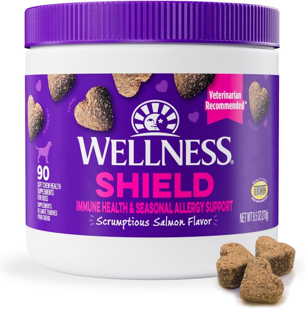 Wellness Salmon Flavored Soft Chew immun & Allergy Kosttilskud til hunde, 90 Greve