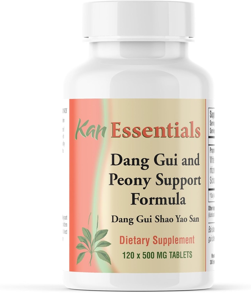Kan Herb Essentials Dang Gui og Peony Support - Traditionel Kinesisk Herbal Blend til hunde og katte til at støtte hud sundhed, fordøjelse, kød, og fluid balance, urtetilskud til kæledyr, 120 tabletter
