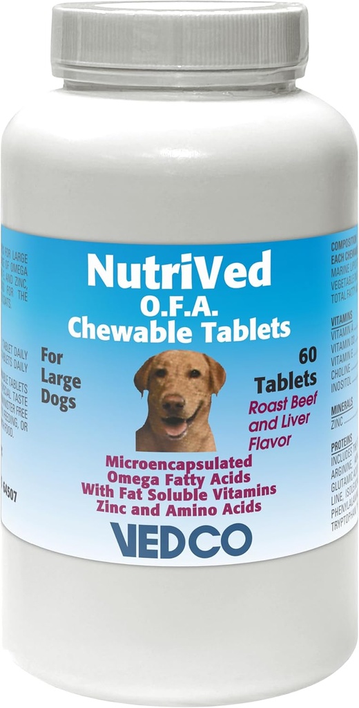 Vedco 60 Count Nutrived O.F.A. Chewable Tabletter til store hunde