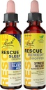 RESCUE Stress Relief & Sleep Support Bundle, Non- Alkohol Formula, Bach Remedy Dropper 20mL 2- Pack Sleep Dropper 20mL, Homøopatisk Blomst Essences