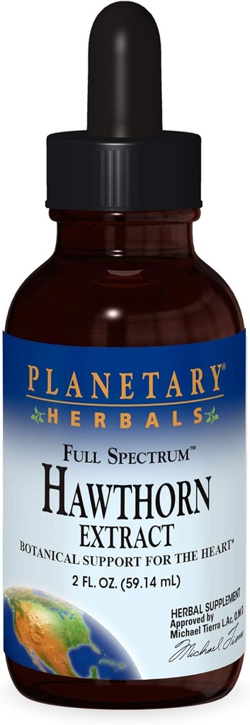 Planetary Herbals Full Spectrum Hawthorn Liquid Extract Supplement, 2 Fluid Ounce