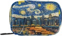 Pill Box 7 Dag Starry Night Sky City Pill Case Taske Rejse Pill Organizer Bag med lynlås Portable ugentlige sag Kompakt størrelse for Vitamin Supplement Holder
