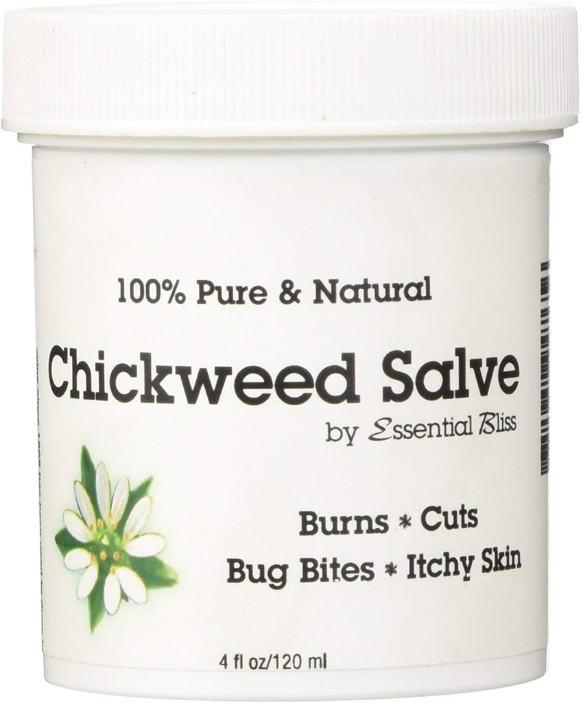 Chickweed Salve 4OZ * 100% Pure * Alle naturlige økologiske ingen tilsætningsstoffer * Lindrende Anti Itch Cream * Giver lindring fra tør hud