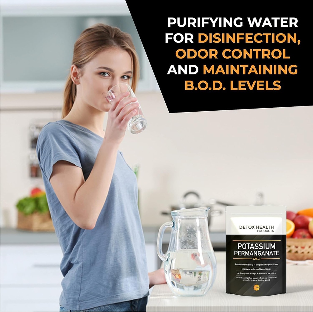Generisk Kalium ~ Permanganat krystal - Free Flowing Powder - Detox Health Products - 16 OZ