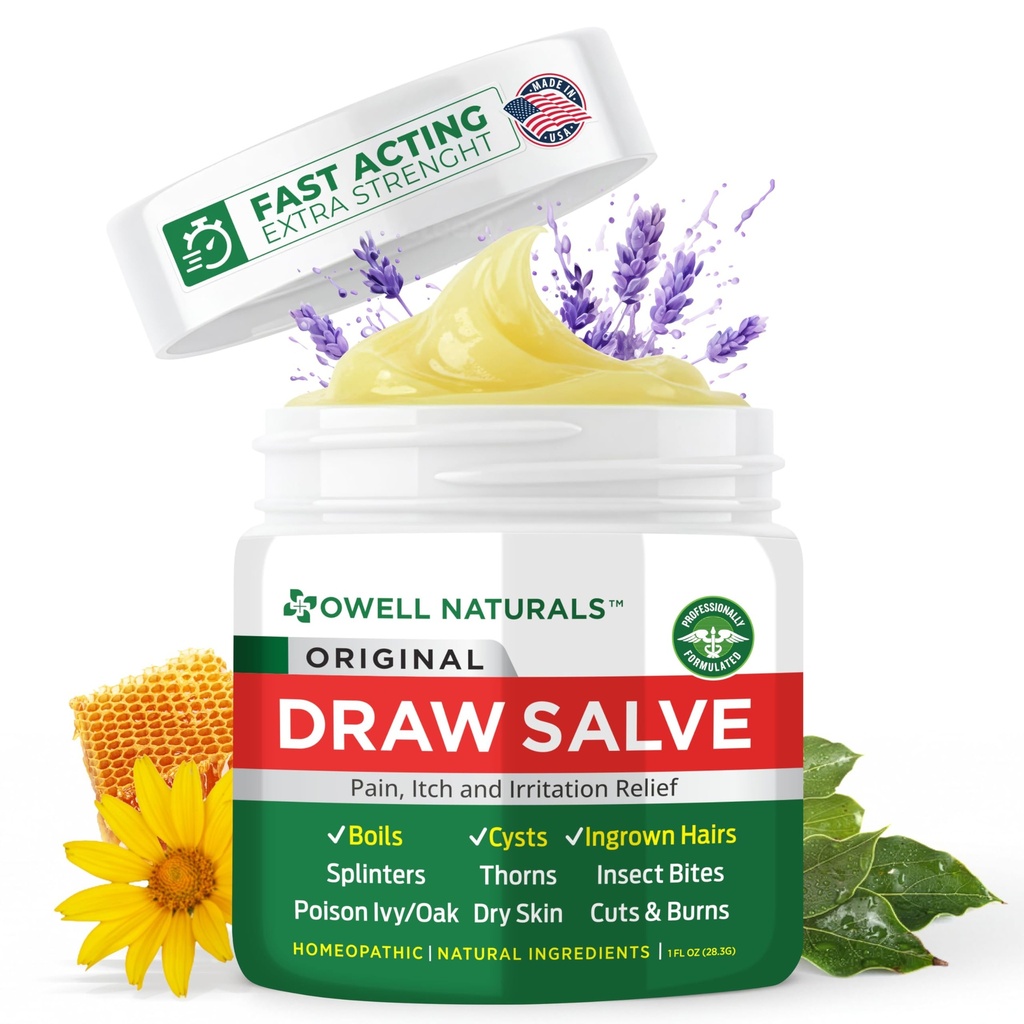 OWELL Naturals Tegning Salve Salve til Boil & Cyst Fjernelse, Dybt Ingroed Hår, Splinter Remover, Bug Spider Bites, Bee Sting, Mosquito Kløe, Poison Ivy