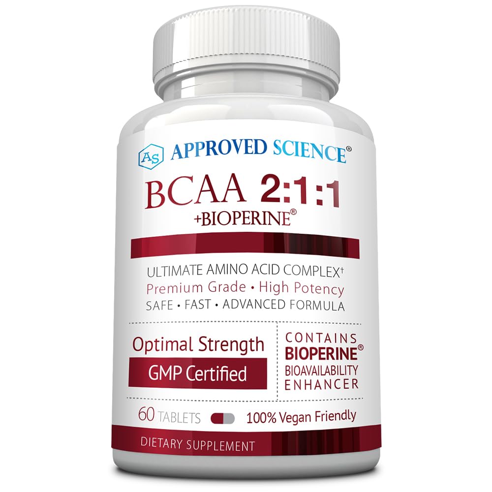 Godkendt videnskab BCAA tillæg - 60 tabletter - 2400mg - Øge ydeevne og forbedre muskeludvikling - L-Leucin, L-Isoleucin, L-Valine - Made in USA, Non- GMO