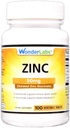 Wonder Laboratories Chelated Zink Gluconate 50 mg - Understøtter sund hud, immunsystem, cellevækst og mere - 100 vegetariske tabletter