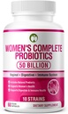 Probiotika til kvinder 60 Kapsler til kvinder 124; 50 Millioner CFU videnskabeligt Formulerede Multi Strain Probiotisk Blend 124; Organiske Kosttilskud med Prebiotika til kvinder sundhed (Women 's Complete Probiotika)