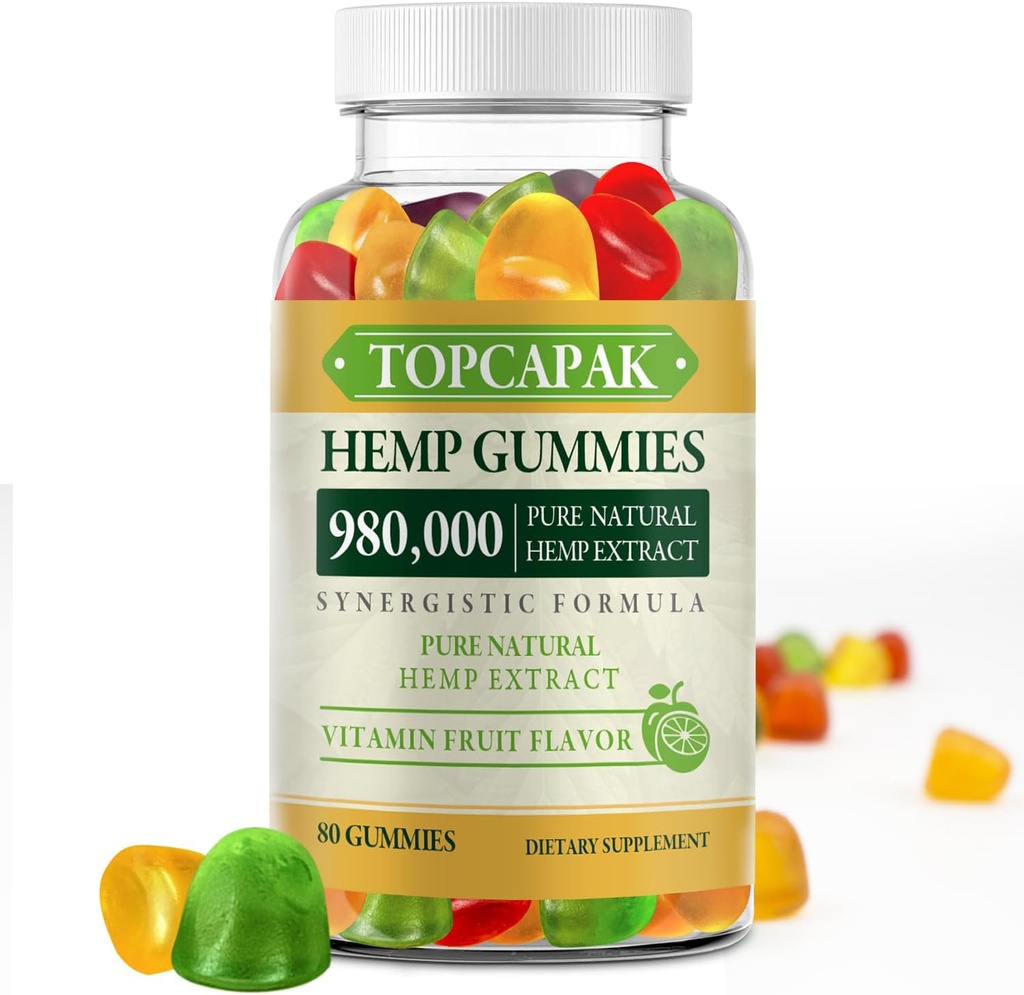 Gummies High Potency for Extra Strength with Pure Natural Hemp Oil Extract - Best Edible Hemp Gummy for Adult