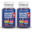 8 i 1 immunforsvar Booster Supplement Gummies med Astragalus Root, C-vitamin og zink, D3- vitamin, Elderberry og Quercetin (2 Pack)