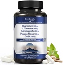 GREENPEOPLE Triple Magnesium Complex; 124; 300mg Magnesium supplement til dvaletilstand; 124; 8- in-1 Formel w / Ashwagandha / L- Theanin / GABA Understøttelse af mænd og kvinder - Vegansk, High- Absorption - 120 CT