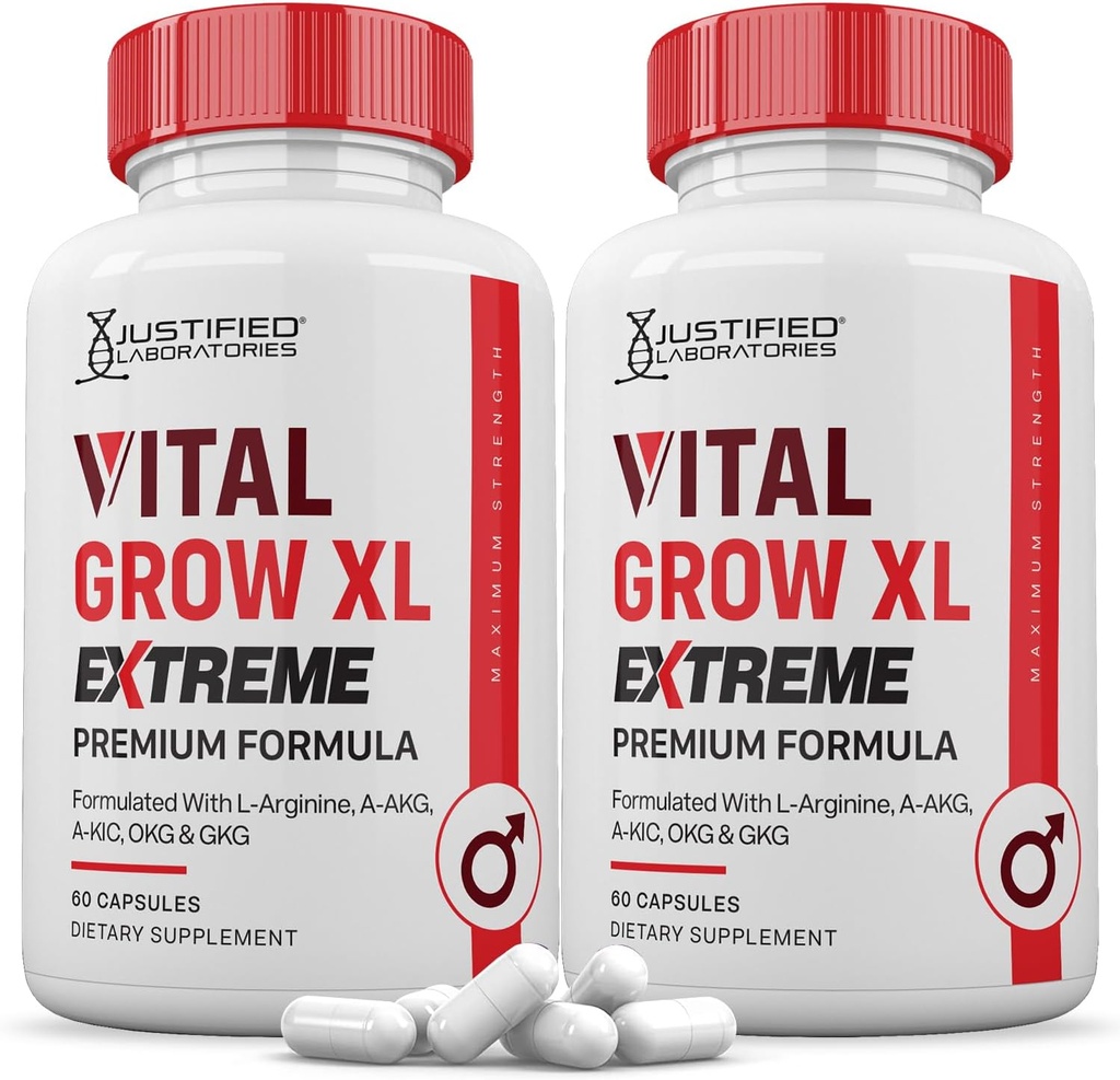 Justified Laboratories (2 Pack Vital Grow XL Extreme Pills 1600MG Premium Formel Proprietary Blend for Men 's Health 120 Kapsler