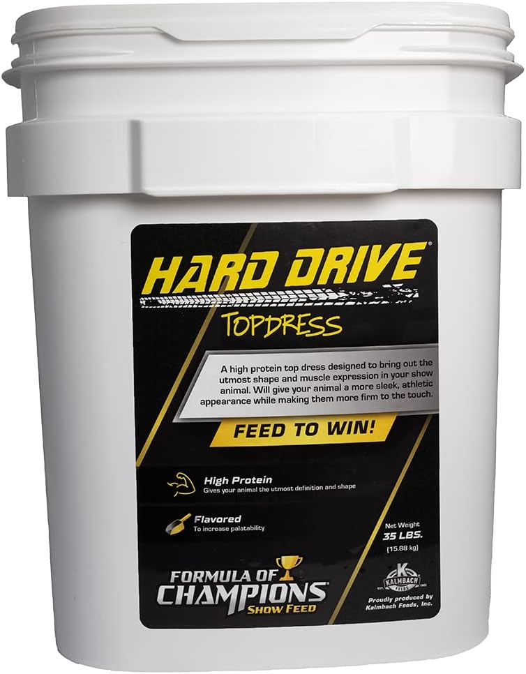 Hard Drive Topdress Pelleted Supplement til Kvæg, Får, Geder, og grise, 35 LB Bucket