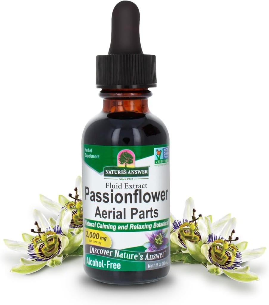 Naturens svar Passion Flower 2000mg 1oz Uddrag 124; Flydende Herbal Tinktur Supplement Drops # 124; Natural Botanisk} 124; Non- GMO, Alkohol & Gluten- Free, Vegan 1oz; 2 Pack