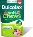 Dulcolax Saline Laxative Soft Chews, Adtle Constipation Relief, Mixed Berry Flavor, Magnesium Hydroxid 1200 mg, 15 Greve