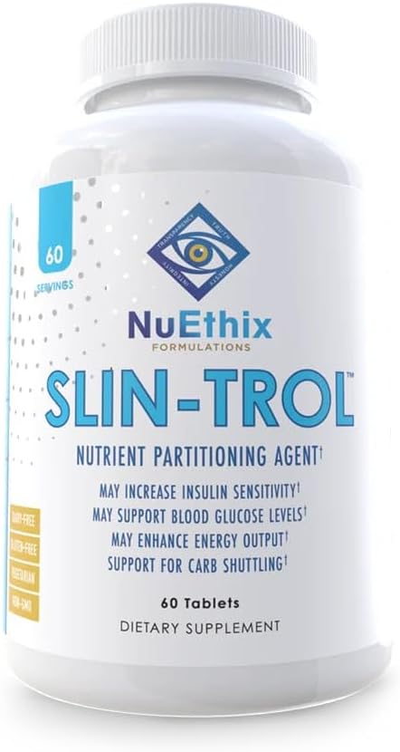 NuEthix Formuleringer SLIN- Trol, Glucose Bortskaffelse Agent piller til mænd og kvinder, Nutrient Partitionering Supplement med krom polynicotinat, & Glycin, Effektiv Carb Absorption, Non- GMO, 60 Serveringer