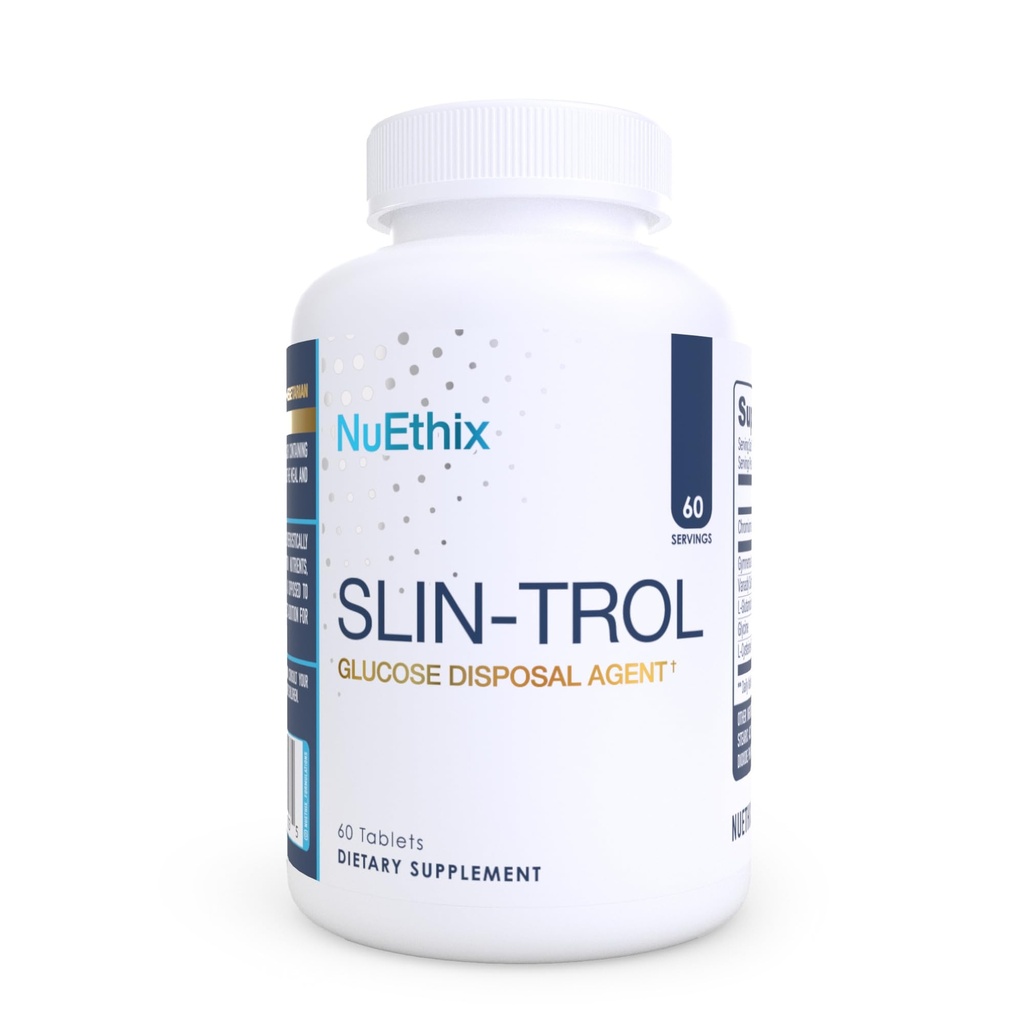NuEthix Formuleringer SLIN- Trol, Glucose Bortskaffelse Agent piller til mænd og kvinder, Nutrient Partitionering Supplement med krom polynicotinat, & Glycin, Effektiv Carb Absorption, Non- GMO, 60 Serveringer