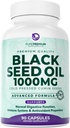 PurePremium Black Seed Oil 500mg - Organic Nigella Sativa Frø, Cold Pressed Black Cumin Oil Extract - Hår / Skin supplement til mænd / kvinder pakning med 90 kapsler