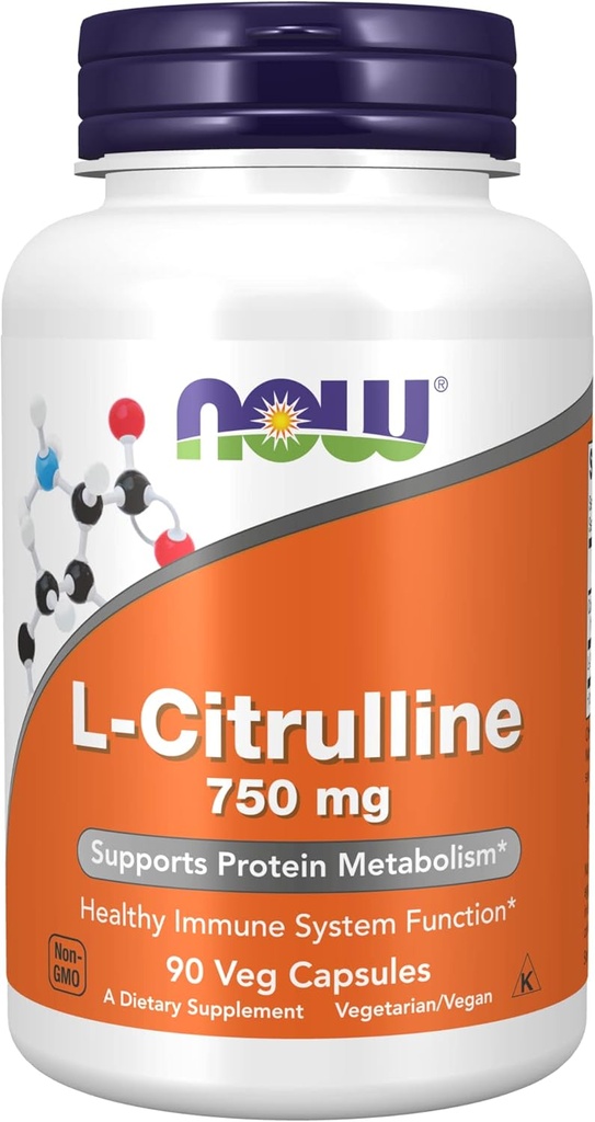 Now Foods L-Citrulline 750 mg - 90 Caps 3 Pack