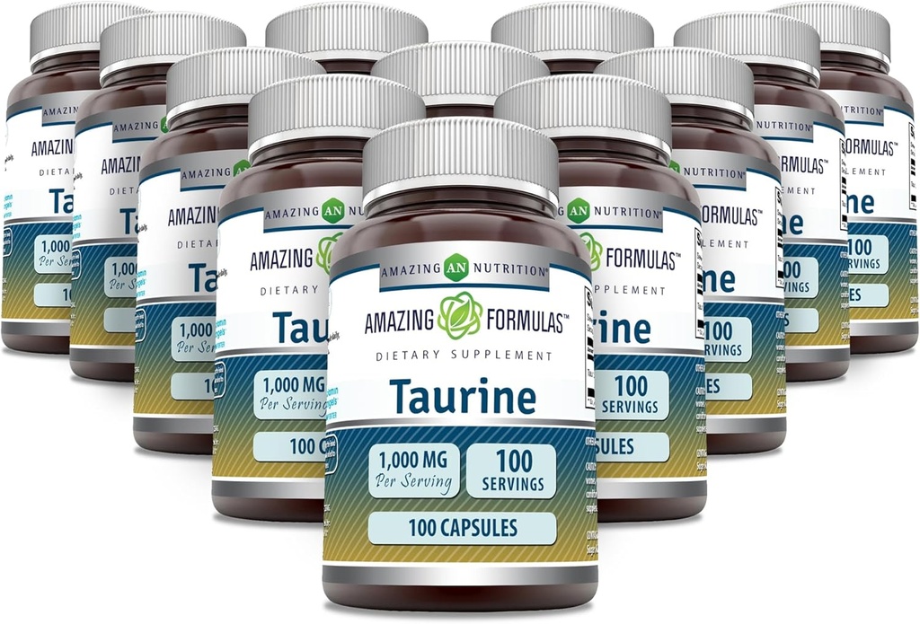 Amazing Formulas Taurine 1000mg kapsler Aminosyre Supplement 124; Non- GMO Note 124; Gluten Free