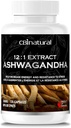 CBInatural Ashwagandha 12: 1 Extract 500mg (6000 mg Ækvivalent) - Energi, Vitality & Mænds Wellness Support - 120 Veganske Kapsler, 4 - Måned Supply
