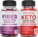 Atlantis Nutrition Sugar Free Prebiotic Fiber Gummies for adult 2- Pack (120 Gummies) + Sugar Free Keto Apple Cider Vincipes 60 Gummies