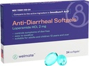 WELMATE - Anti- Diarrheal Softgels (24 Softgels) - Loperamid HCL 2 mg - Diarré Symptomer Relief - Upset Mave Reliever - Anti Diarrhea Pills - Over- The- Counter Medication