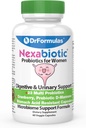 DrFormulas Cranberry Probiotika til kvinder Vaginal Sundhed & Urinary Tract med Fiber Prebiotic & D Mannose Note 124; Nexabiotic Feminin Health, Vaginose med Lactobacillus Acidophilus for Gær, 60 kapsler