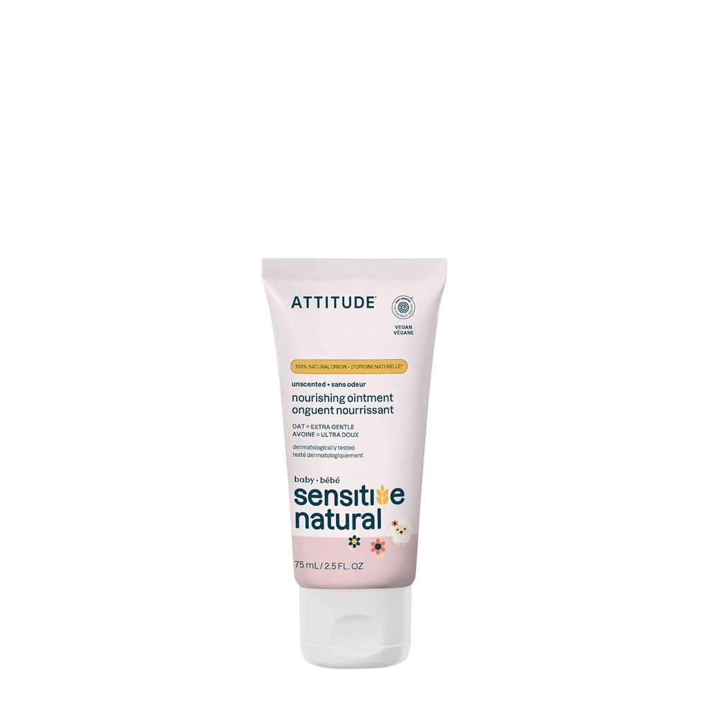 Attitude Protective Body Ointment, Plant and Mineral-Based Ingredients, Vegan and Cruelty-free Personal Care Products for Sensitive Skin, Unscented, 2.5 Fl Oz