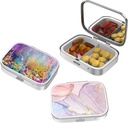 Cute Small Pill case for Pockets & Purses, Elegant Pill Box gør en stor gave, 3 Segment Travel Medicine Organizer Stores Progesteron, Capsule Pills, Ibuprofen, Vitaminer