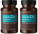 Elementer Vitamin D2 2000 IE, Vegan, 65 kapsler, understøtter stærke knogler og immunforsvar, 2 måneders forsyning (Packaging May Vary) (pakke med 2)
