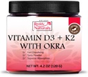 Reddy Naturals Vitamin D3 K2 Pulver med Okra - Plant- baseret, Fast- Opløsning med naturlige smagsstoffer, Non- GMO- Daglig Wellness Formel - 4.2 OZ (120g)