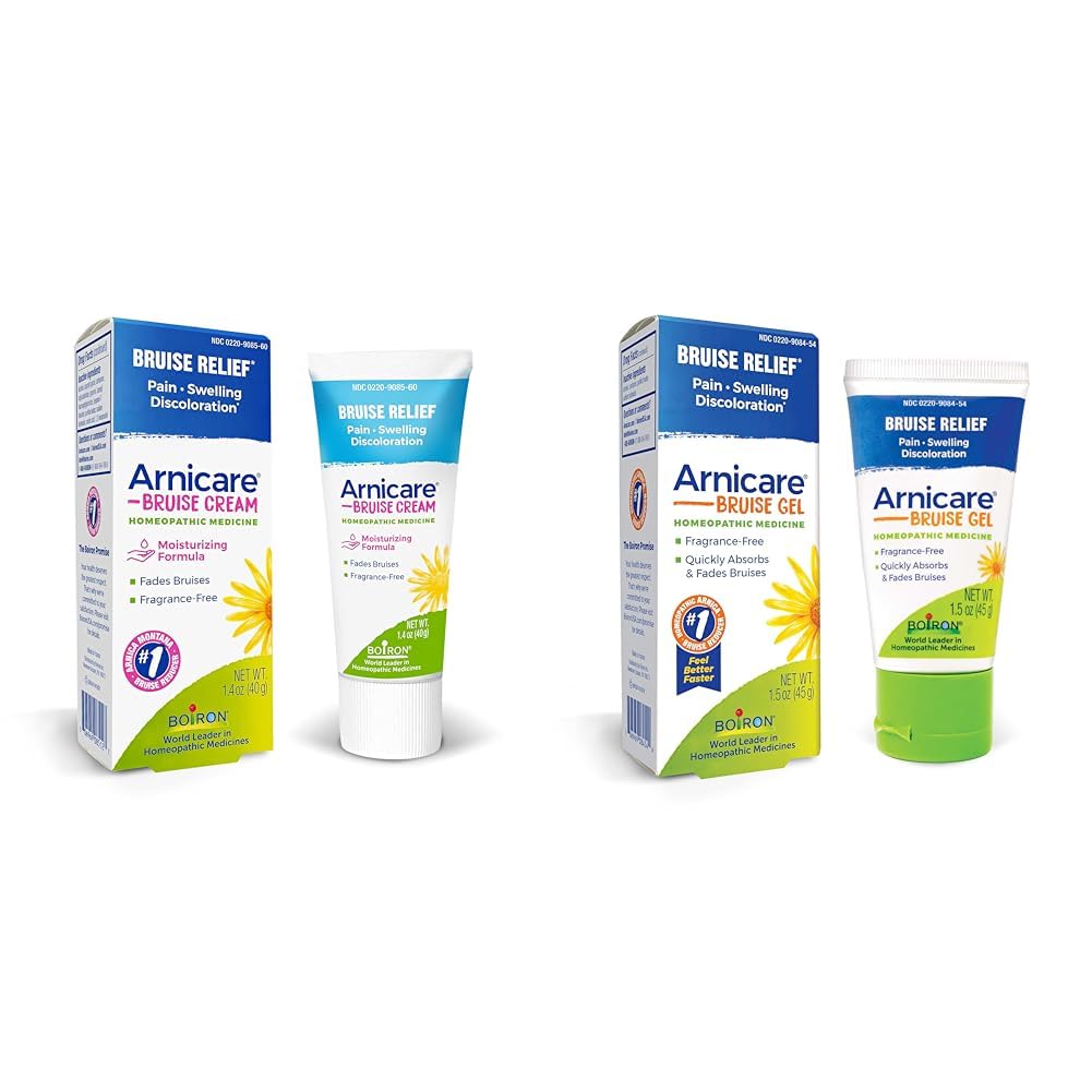 Boiron Arnicare Bruise Cream og Gel for smerte Relief fra blå mærker, hævelse eller misfarvning - 1,4 oz Cream & 1,5 oz Gel