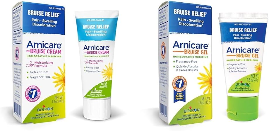Boiron Arnicare Bruise Cream og Gel for smerte Relief fra blå mærker, hævelse eller misfarvning - 1,4 oz Cream & 1,5 oz Gel