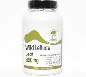 Wild Lettuce Leaf 450mg ~ 200 Capsules - No Additives ~ Naturetition Supplements