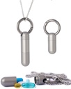 Titanium Torpedo Justerbar længde Vandtæt Keychain Pill Holder Medicine Fob til rejser og hverdagsforsikring - Gunmetal - 1 Pack + Bonus