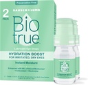 Biotrue Hydration Boost, Preservative- Gratis øjendråber for tørre øjne, Straks fugtgivende, Rehydrater, Kontakt Venlige, Opfrisk & Relieve Eye Irritering, 0,33 FL Oz (Pack of 2)