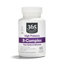 365 Everyday Value, B Complex Hi Potency w / Herbal Support, 60 ct