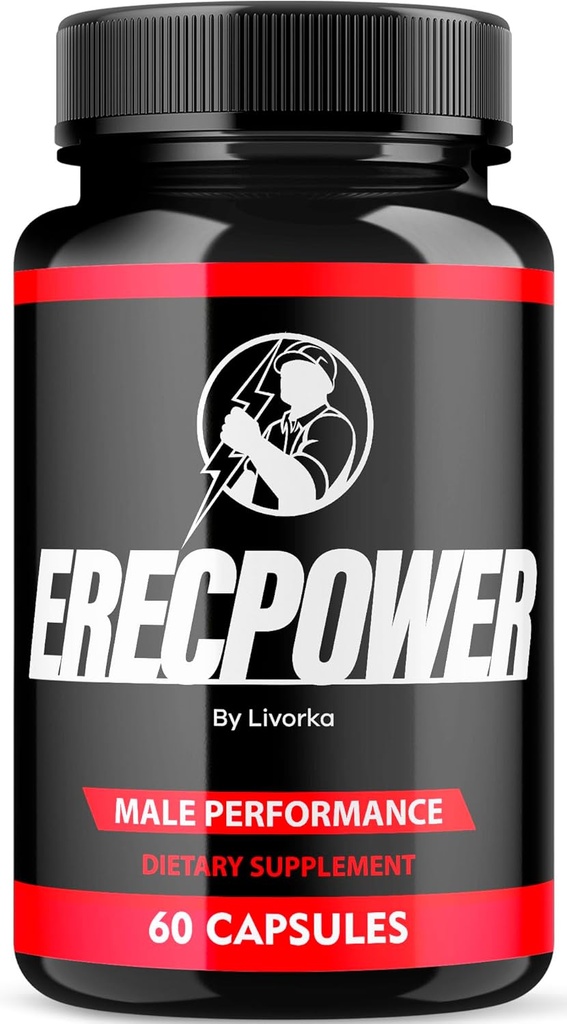 LIVORKA Erecpower Multivitamin Male Performance Capsules for Mens Health, Advanced Formula - 60 Capsules for 1 Month