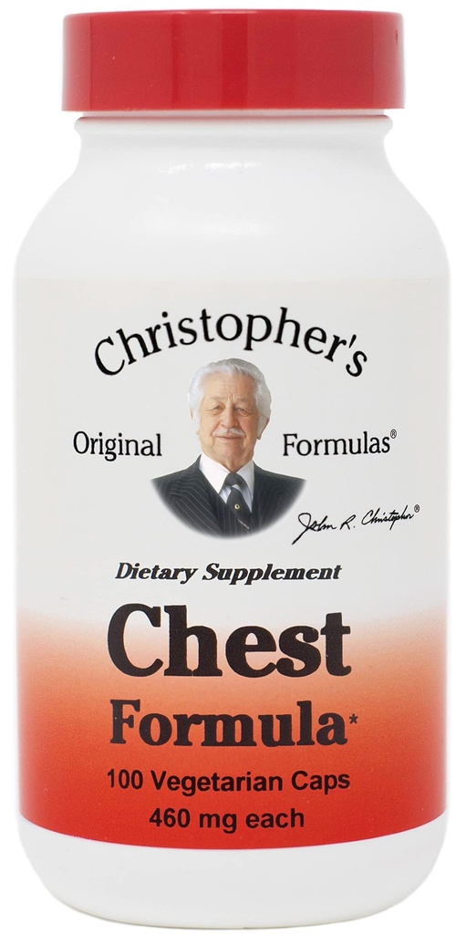 Christopher 's Original Formula Chest Formel - Whole- Herb Immun Support til kolde & Flu- Seasons, 460 mg, 100 vegetariske kapsler