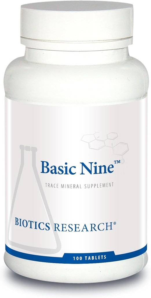 Bioteknik Forskning Basic ni hele fødevarer sourced sjældne trace mineraler, Phytokemisk Bound, Inkluderer antioxidanter og Catalase, 100 tabletter