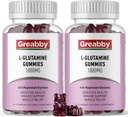 L Glutamin 1000mg Gummies - Muskel Relief & immunforsvar, Aminosyretilskud med Magnesium Glycinat, Vegan & Non- GMO, Gluten Free (120 Tæl)