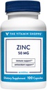 Zink 50mg - Understøtter sund immunfunktion & øje sundhed, stærkt Absorbable, Antioxidant supplement - Daglig servering, Gluten & Dairy Free (100 kapsler) af Vitamin Shoppe